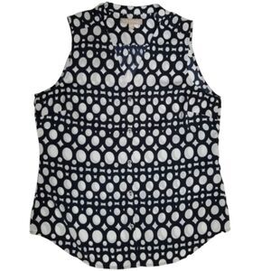 Banana Republic‎ Sleeveless Button Up Navy White